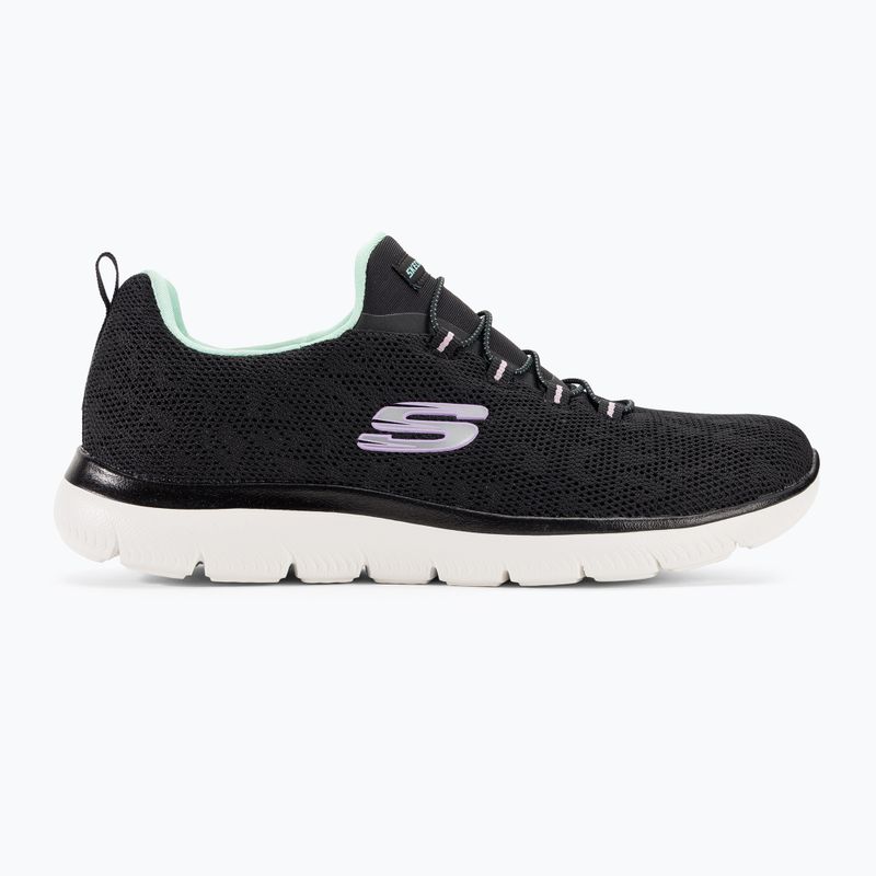 Moteriški treniruočių bateliai SKECHERS Summits Leopard Spot black/aqua 2