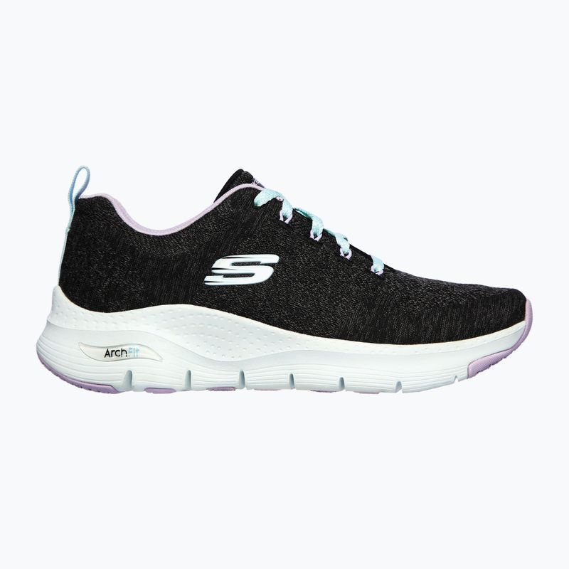 Moteriški treniruočių bateliai SKECHERS Arch Fit Comfy Wave black/lavender 8