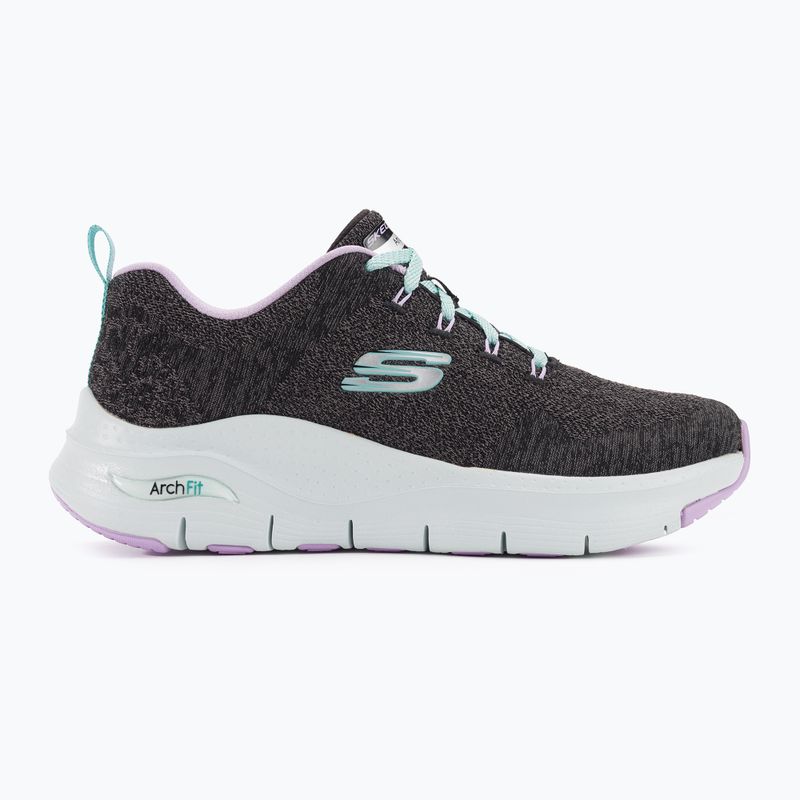 Moteriški treniruočių bateliai SKECHERS Arch Fit Comfy Wave black/lavender 2