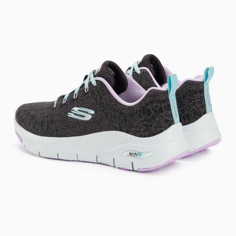 Moteriški treniruočių bateliai SKECHERS Arch Fit Comfy Wave black/lavender 3