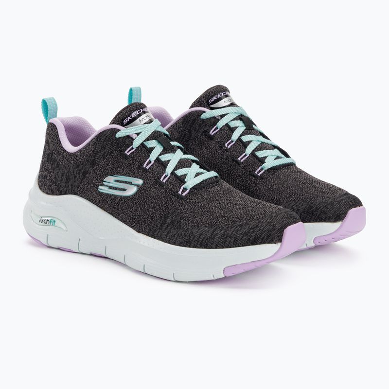 Moteriški treniruočių bateliai SKECHERS Arch Fit Comfy Wave black/lavender 4