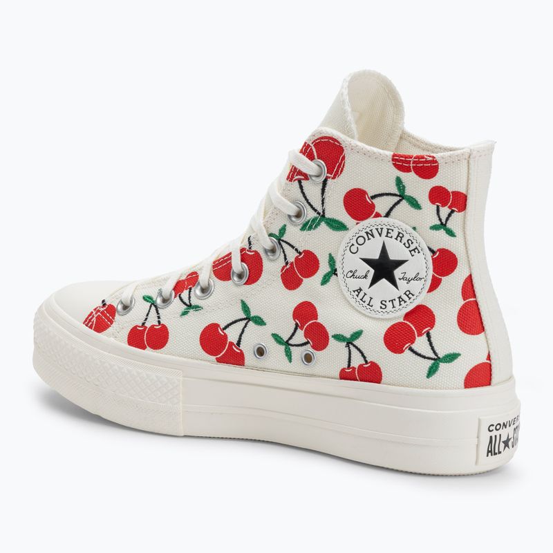 Moteriški teniso bateliai Converse Chuck Taylor All Star Lift Platform Cherries Hi egret/red/green 3