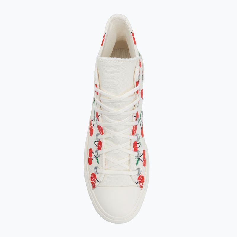 Moteriški teniso bateliai Converse Chuck Taylor All Star Lift Platform Cherries Hi egret/red/green 5