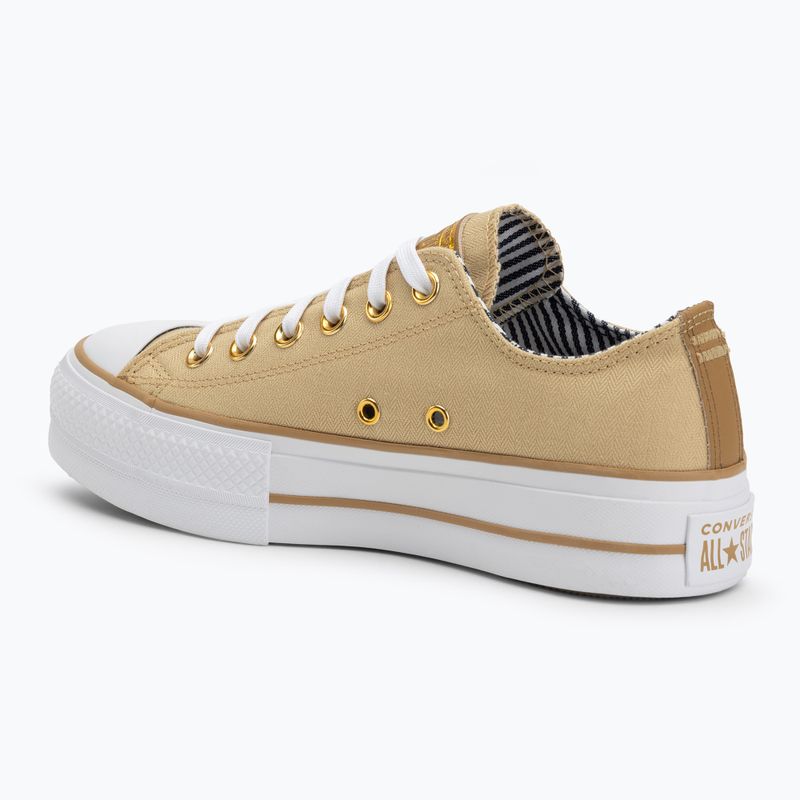 Moteriški sportiniai bateliai Converse Chuck Taylor All Star Lift Platform Herringbone Stripe utility sunflower/trek tan 3