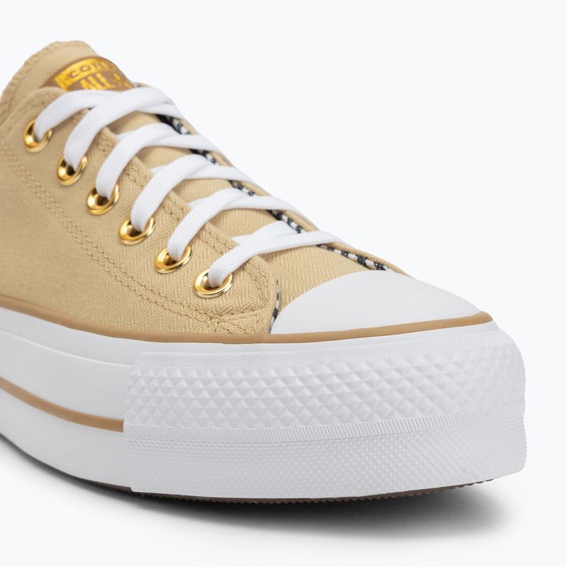 Moteriški sportiniai bateliai Converse Chuck Taylor All Star Lift Platform Herringbone Stripe utility sunflower/trek tan 7