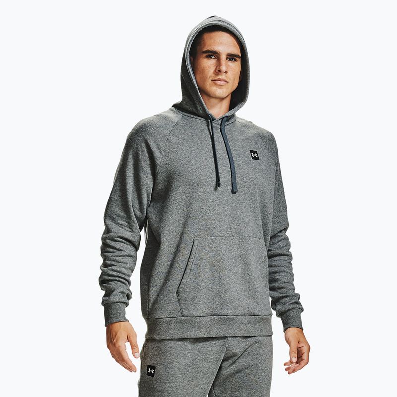 Vyriškas džemperis Under Armour Rival Hoodie pitch gray light heather/onyx white