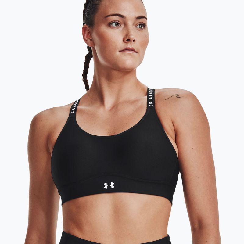 Under Armour Infinity Mid Covered fitneso liemenėlė juoda 1363353