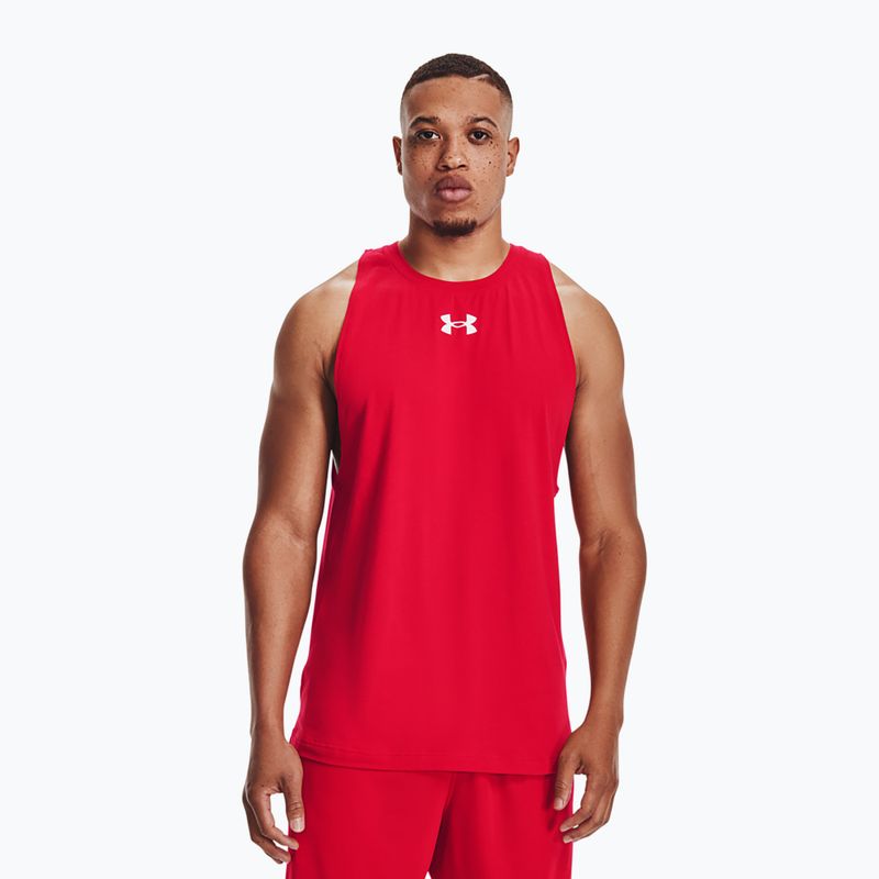 Vyriški krepšinio marškinėliai Under Armour Baseline Cotton Tank red/white/white