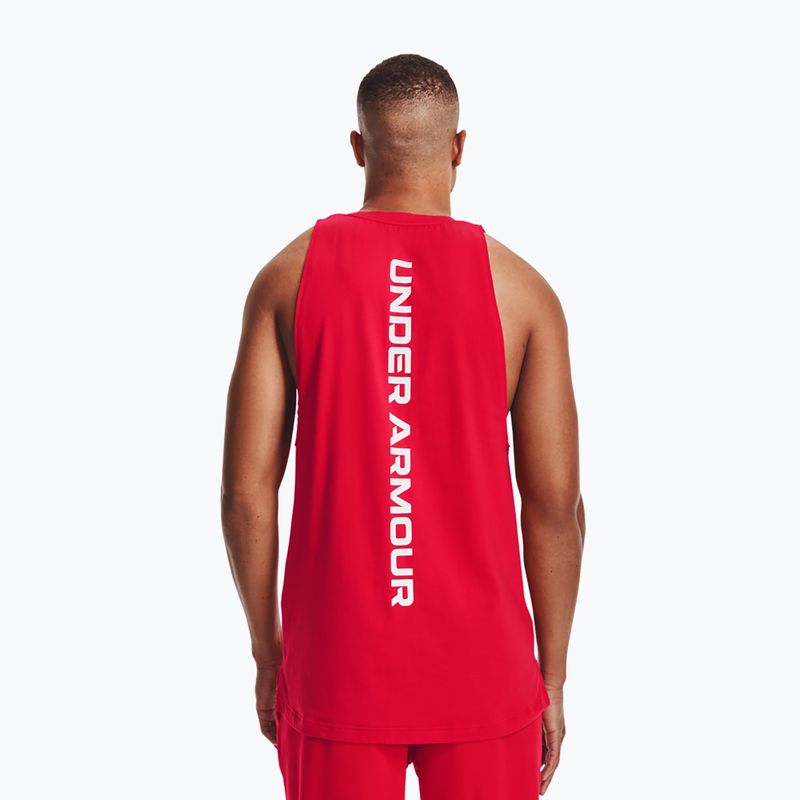 Vyriški krepšinio marškinėliai Under Armour Baseline Cotton Tank red/white/white 3