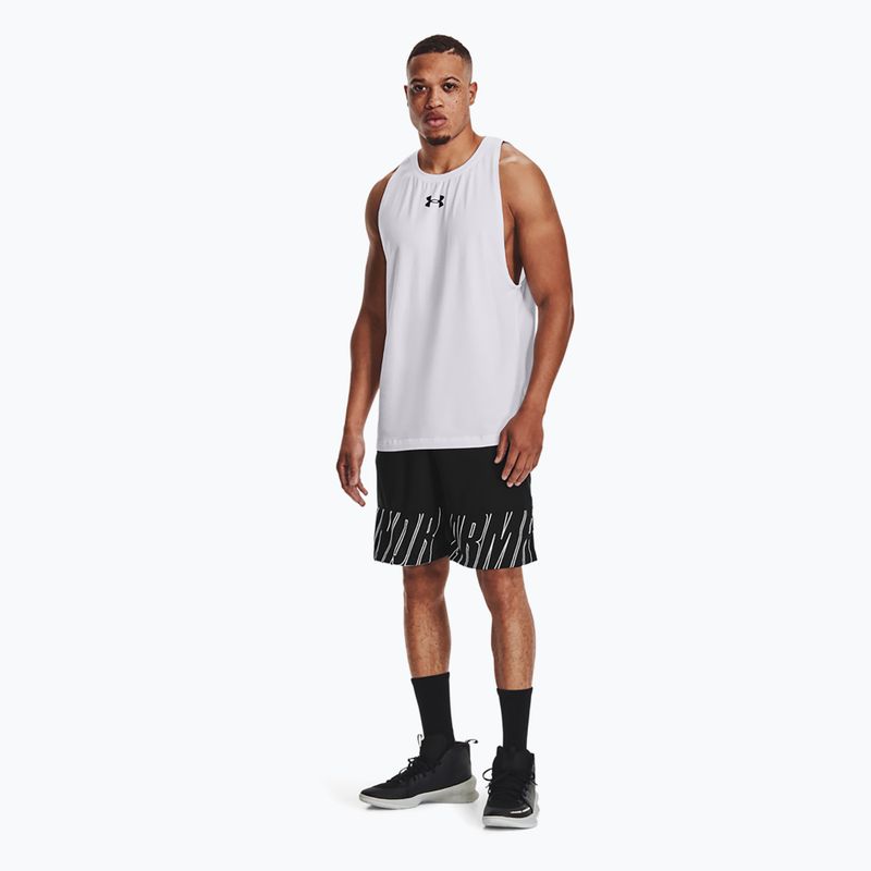 Under Armour Baseline Cotton Tank 100 vyriški krepšinio marškinėliai balta ir juoda UAR-1361901100-100 2