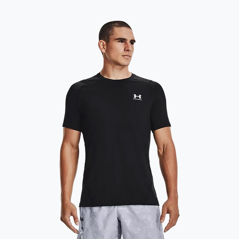 Under Armour HeatGear Armour Fitted vyriški treniruočių marškinėliai juodi 1361683