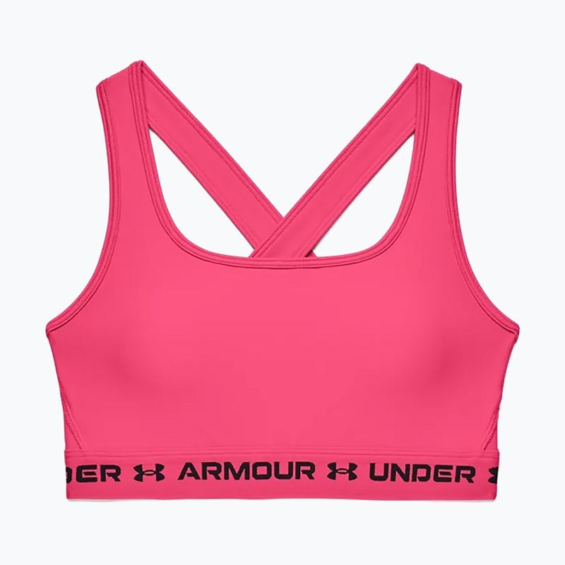 Under Armour Crossback Mid fitneso liemenėlė rožinės spalvos 1361034 3