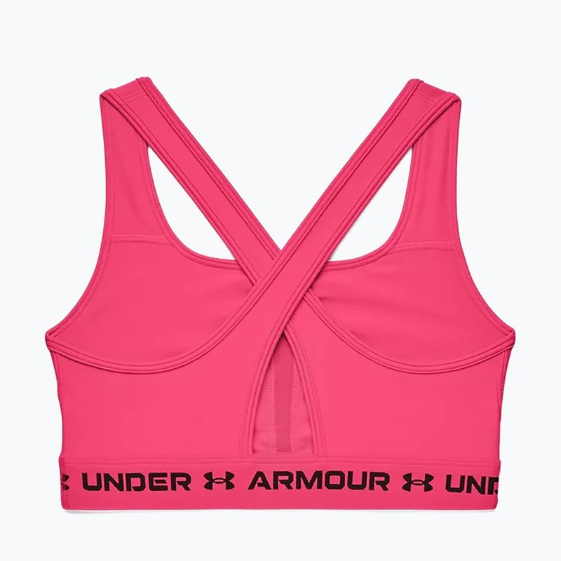 Under Armour Crossback Mid fitneso liemenėlė rožinės spalvos 1361034 4