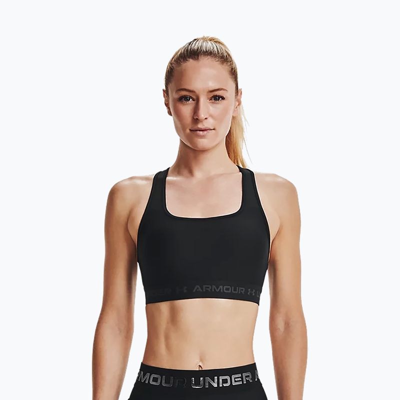 Under Armour Crossback Mid fitneso liemenėlė juoda 1361034