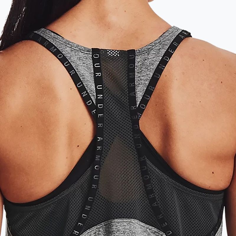 Moteriška treniruočių liemenėlė Under Armour UA Knockout Mesh Back Tank graphite 1360831 4