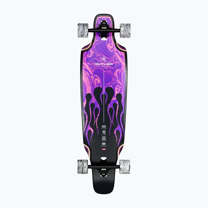 Globe Outlier violetinės spalvos liepsnos longboardas 3