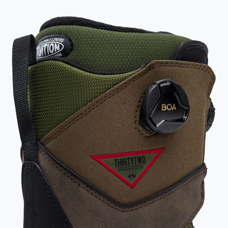 Vyriški ThirtyTwo Lashed Double Boa Bradshaw '22 rudos spalvos snieglenčių batai 8105000481 8