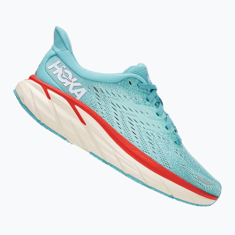 Moteriški bėgimo bateliai HOKA Clifton 8 Wide aquarelle/eggshell blue 7