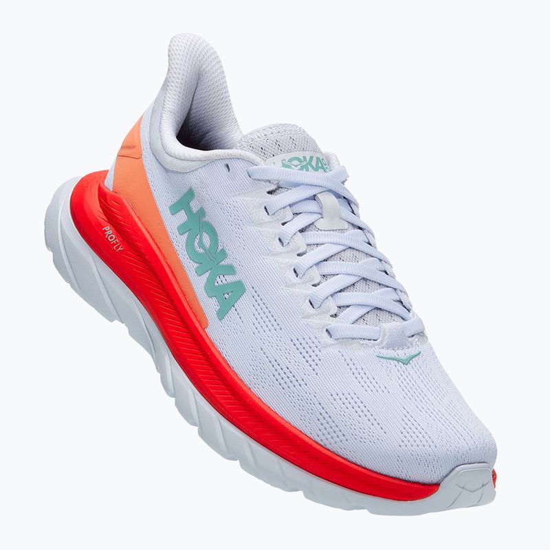 Moteriški bėgimo bateliai HOKA Mach 4 white/fiesta 7