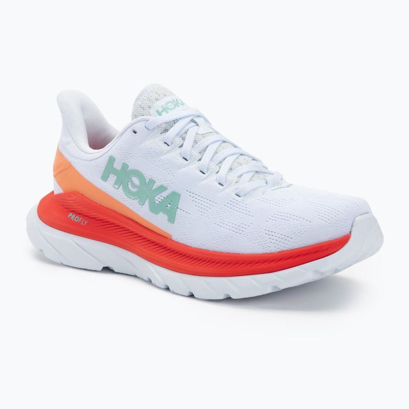 Moteriški bėgimo bateliai HOKA Mach 4 white/fiesta