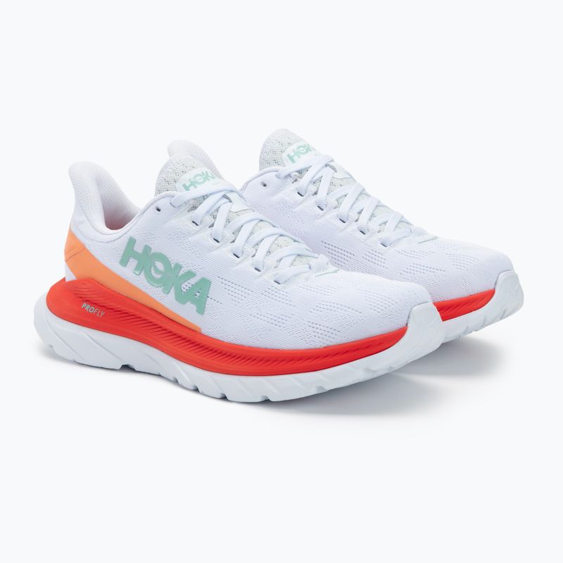 Moteriški bėgimo bateliai HOKA Mach 4 white/fiesta 4