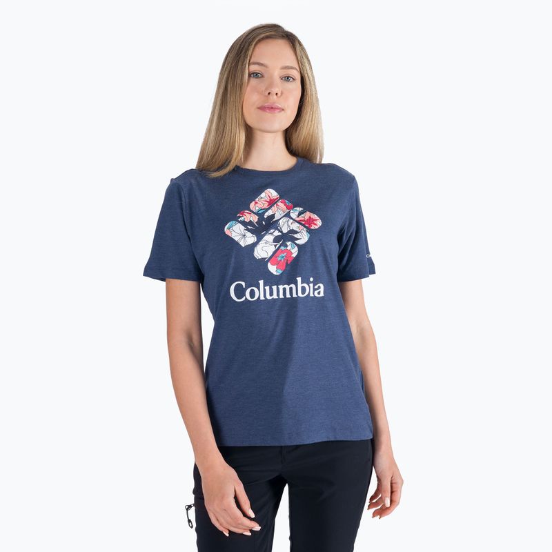 Columbia Bluebird Day Relaxed moteriški trekingo marškinėliai tamsiai mėlyni 1934002