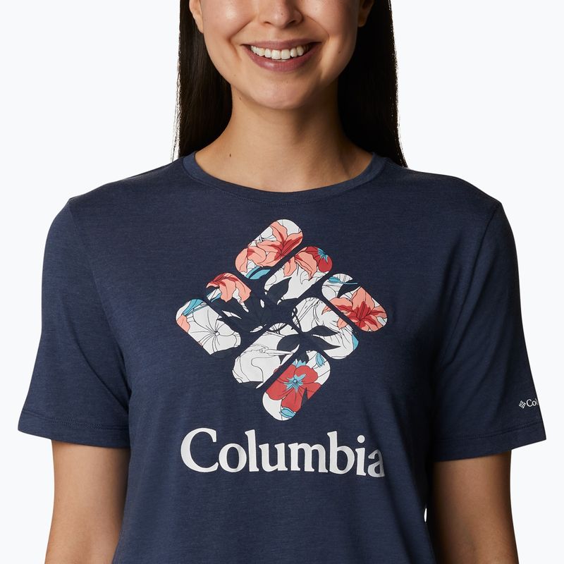 Columbia Bluebird Day Relaxed moteriški trekingo marškinėliai tamsiai mėlyni 1934002 4