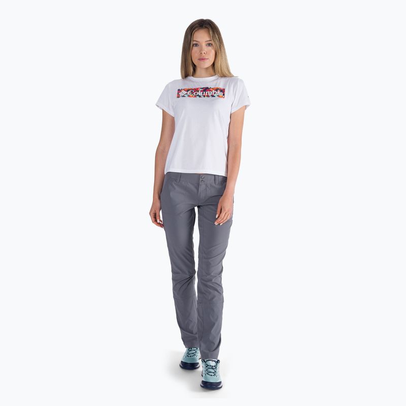 Moteriški trekingo marškinėliai Columbia Sun Trek Graphic white 1931753 2