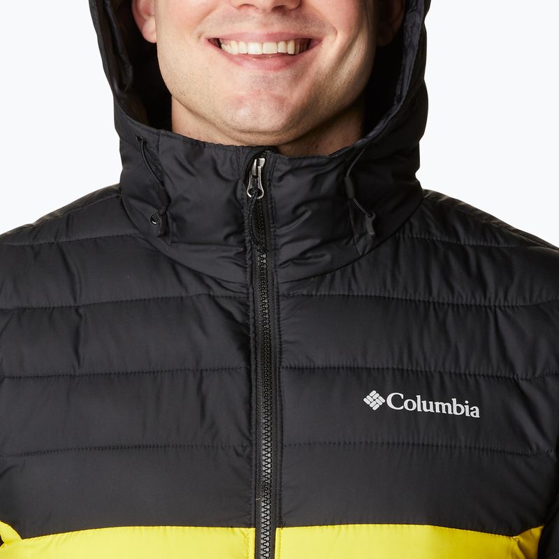 Columbia Powder Lite Hooded vyriška pūkinė striukė juoda/geltona 1693931 15