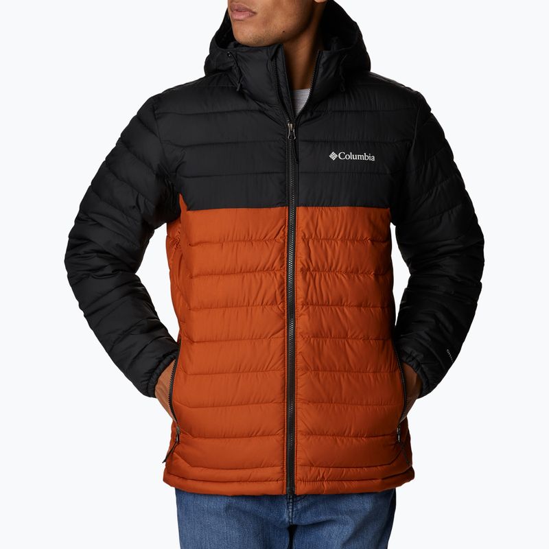 Columbia Powder Lite vyriška pūkinė striukė su gobtuvu Orange/Black 1693931 6