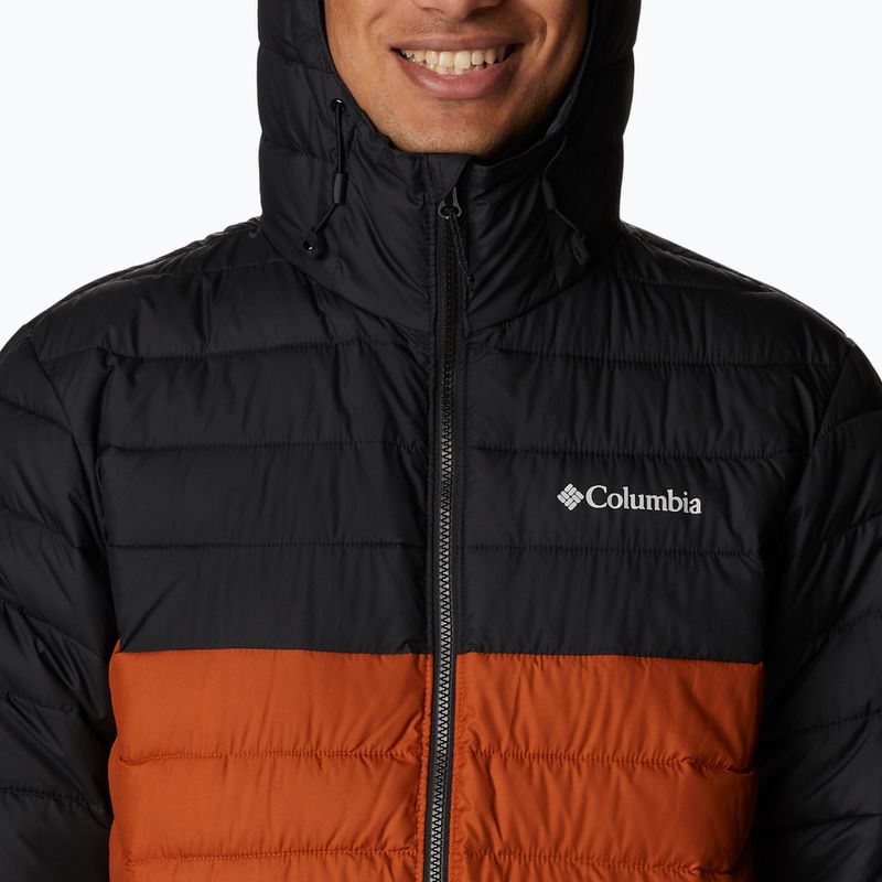 Columbia Powder Lite vyriška pūkinė striukė su gobtuvu Orange/Black 1693931 10