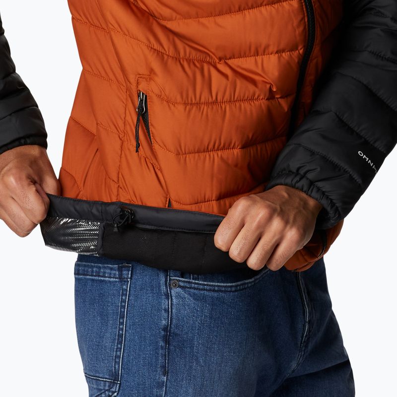 Columbia Powder Lite vyriška pūkinė striukė su gobtuvu Orange/Black 1693931 11