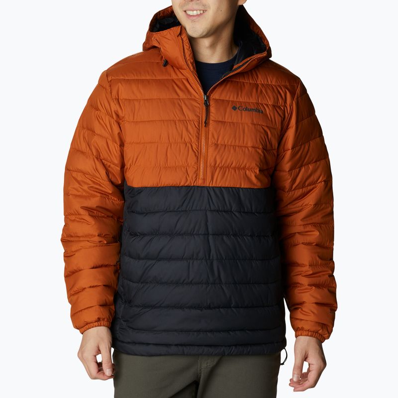 Columbia Powder Lite Anorak vyriška pūkinė striukė oranžinė ir juoda 6