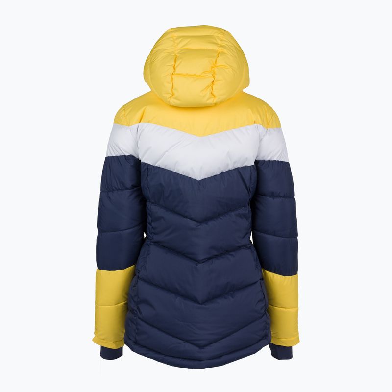 Columbia Abbott Peak Insulated moteriška slidinėjimo striukė tamsiai mėlyna ir geltona 1909971 2