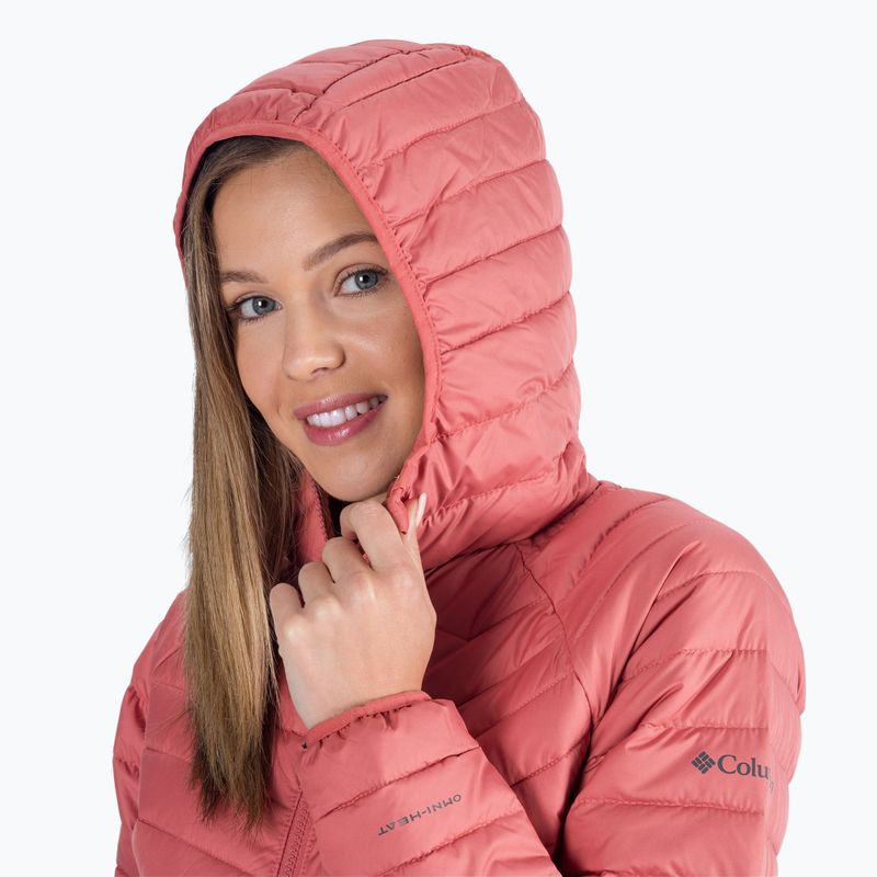 Columbia Powder Lite Hooded rožinė moteriška pūkinė striukė 1699071 6