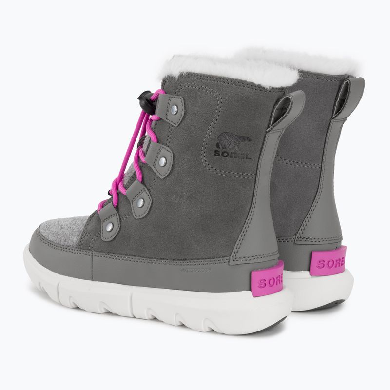 Paauglių sniego batai Sorel Sorel Explorer Lace quarry/bright lavender 3
