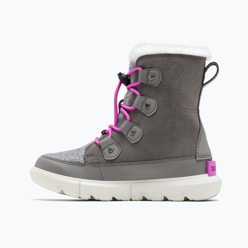 Paauglių sniego batai Sorel Sorel Explorer Lace quarry/bright lavender 8