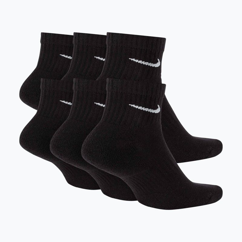 "Nike Everyday Cushioned" 6 poros juodų/baltų kojinių 2