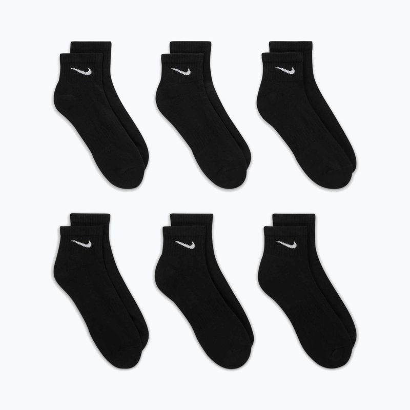 "Nike Everyday Cushioned" 6 poros juodų/baltų kojinių 4