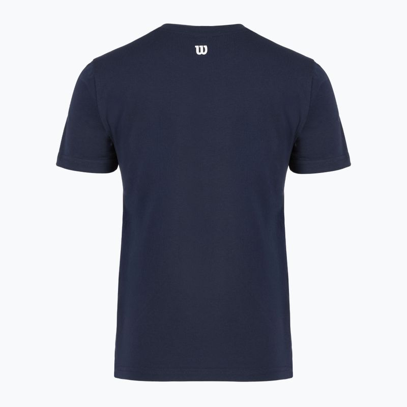 Moteriški teniso marškinėliai Wilson Team Graphic Script W classic navy script 2