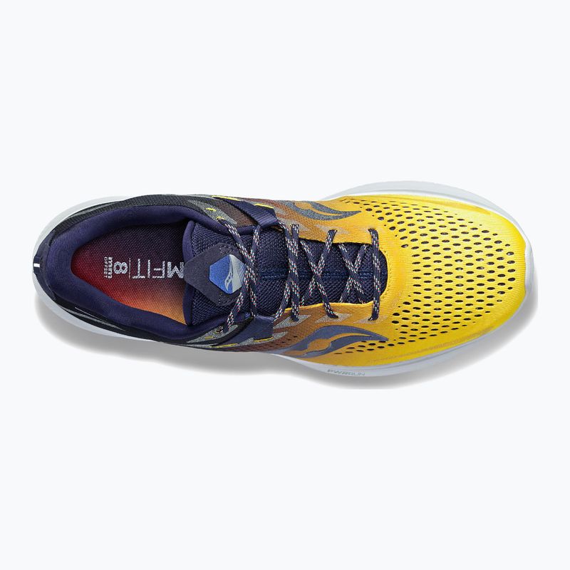 Saucony Ride 15 vyriški bėgimo bateliai tamsiai mėlyna ir geltona S20729-65 11