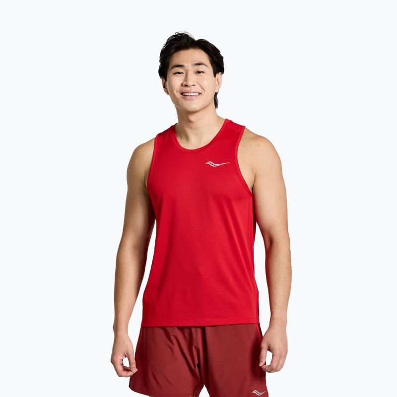 Vyriški bėgimo marškinėliai Saucony Stopwatch Singlet red SAM800277-PP