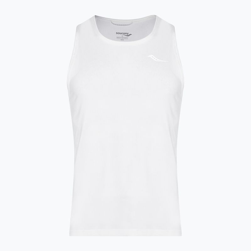 Vyriškas bėgimo tank topas Saucony Stopwatch Singlet white