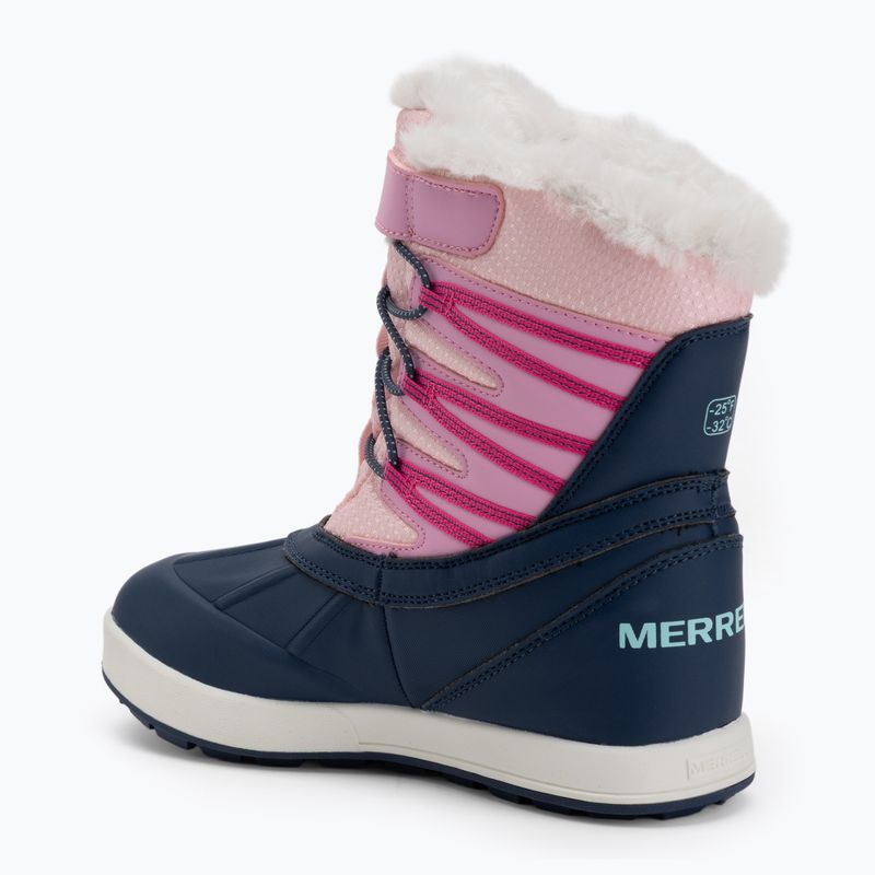 Vaikiški žieminiai batai Merrell Snow Bank 5.0 WP navy/pink 3