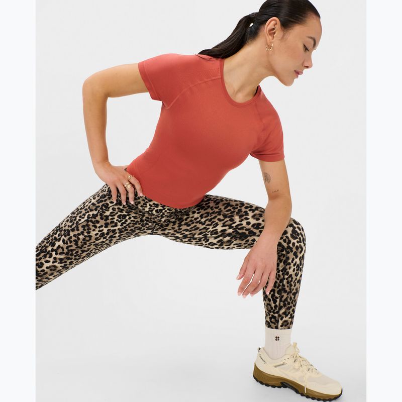 Moteriški jogos marškinėliai Sweaty Betty Athlete Crop Seamless Workout terrazzo red 4