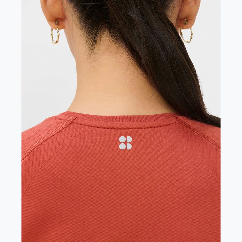 Moteriški jogos marškinėliai Sweaty Betty Athlete Crop Seamless Workout terrazzo red 5