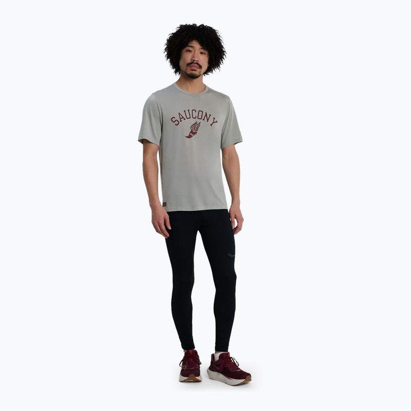 Vyriški bėgimo marškinėliai Saucony Stopwatch light grey heather 2
