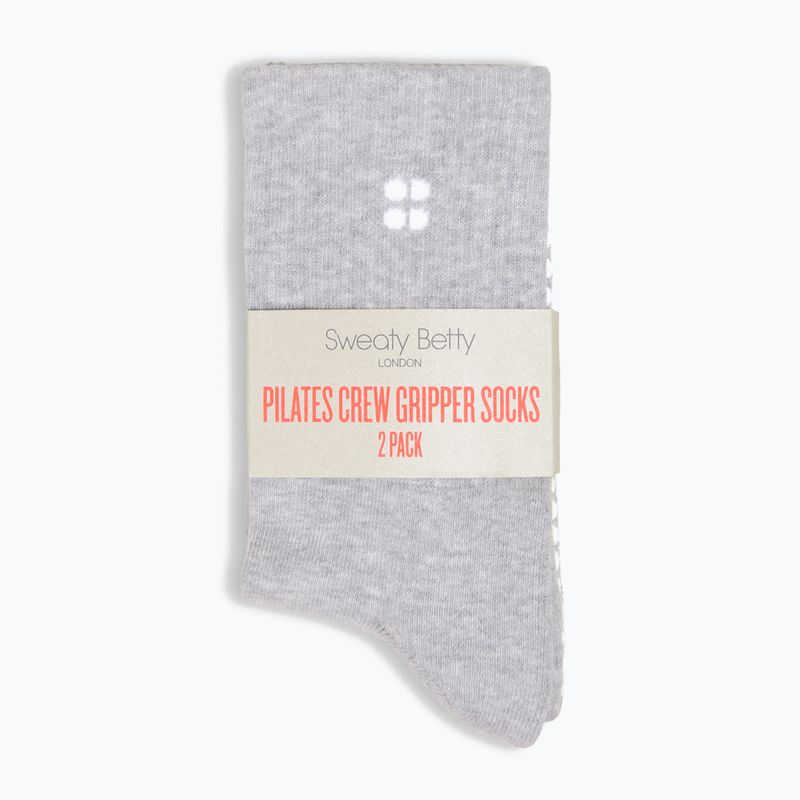 Moteriškos kojinės Sweaty Betty Pilates Crew Gripper 2 pary light grey marl 2