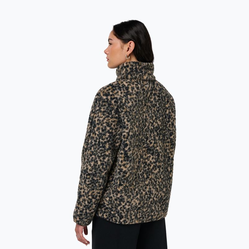Moteriškas džemperis Sweaty Betty Plush Contrast Zip Up Fleece brown ink leopard print 3