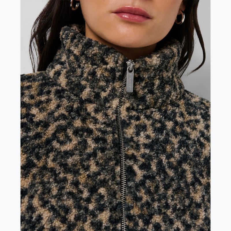 Moteriškas džemperis Sweaty Betty Plush Contrast Zip Up Fleece brown ink leopard print 5